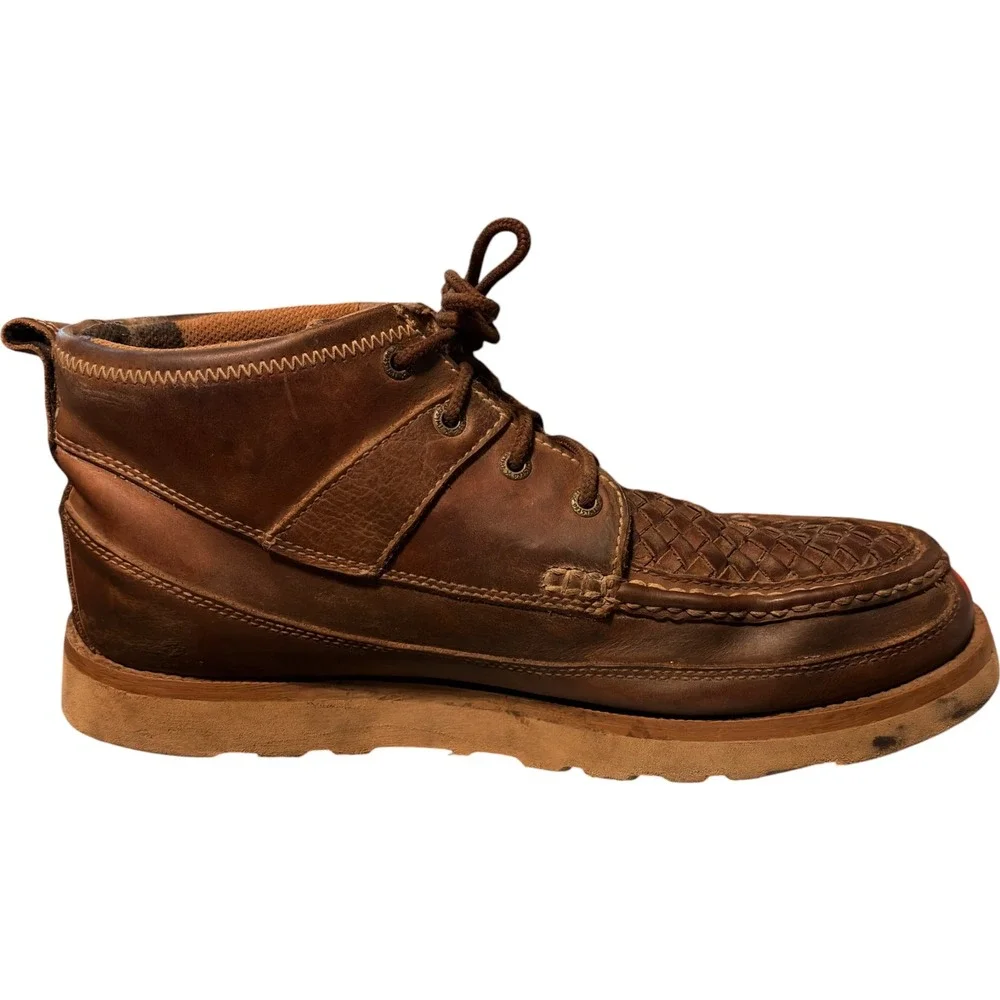 Twisted X Men's Basket Woven Saddle Chukka Boots Wedge Sole Size 10W MCA0032 4